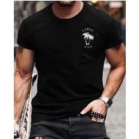 RMK T-Shirt Herren Shirt Basic Rundhals Palme Urlaub aus 100% Baumwolle