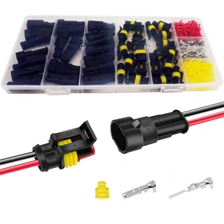 240Pcs 20 Kits 2 Pin Connector Automotive Electrical Connectors Quick Connect 2 Pin Wire Connectors Waterproof Connector