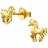 ALEXANDER YORK Paar Ohrstecker PFERD in Gold, 2-tlg., 925 Sterling Silber