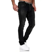 MERISH Slim-fit-Jeans MERISH Jeans Herren Slim Fit Stretch Jeanshose Designer Hose Anthrazit