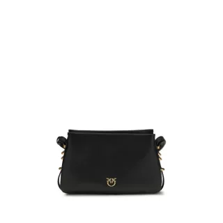 PINKO Schwarze Kalbsleder Bos Taurus Schultertasche
