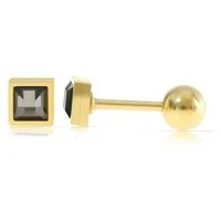 Made by Nami Paar Ohrstecker Damen Ohrstecker Quadratisch mit Edelstein aus 316L Edelstahl, aus Edelstahl – mit Edelstein – wasserfest – schlichte Eleganz