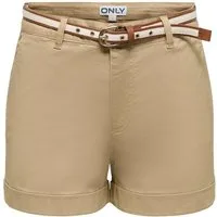 ONLY Shorts ONLTRINY MW BELT SHORTS PNT Baumwollmischung, regular fit, Regular Waist