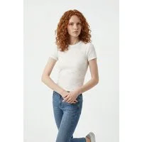 ONLY T-Shirt ONLSMILLA NEW S/S TOP JRS Materialmix, slim fit, Rundhals