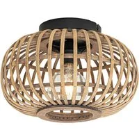 Qazqa Deckenleuchte Amira, ohne Leuchtmittel, Warmweiß, QAZQA Deckenleuchte, e27, Naturel, Bamboo, Orientalisch