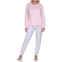 Normann Pyjama Verspielter Damen langarm Schlafanzug in tollem floralen Muster