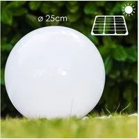 hofstein Kugelleuchte Solar Kugelleuchte 25 cm Veranda Wegeleuchte Garten Licht Edelstahl