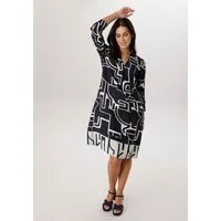 Aniston SELECTED Blusenkleid mit abstraktem, labyrinthartigem Linienmuster