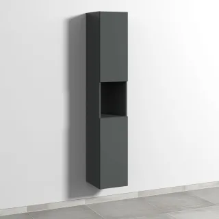 Sanipa 3way Hochschrank mit 2 Türen und 1 offenem Fach, Anthrazit-Matt SM11322