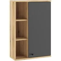 Home affaire Hängeschrank Oslo, Badschrank mit Knopfgriff, Wandschrank im skandinavischen Design in der Türfarbe Weiß oder Grau verfügbar, ausreichend Stauraum