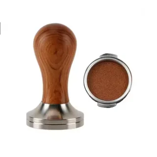 HiBREW 58mm Espresso Tamper With Beech Wood Handle Stainless Steel Coffee Tamper Barista Tools for HiBREW H7B/H7A/H7/H10