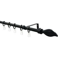 GARDINIA Gardinenstange Set Metall, 1-läufig, ausziehbar, mit Bohren, verschraubt, Aluminium, 1-Lauf