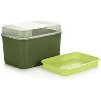 TUPPERWARE Lunchbox Tupperware Schatzkiste 7,3L olivegrün mit Einsatz
