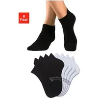 H.I.S Sneakersocken Damen Herren kurze Sportsocken Laufsocken Atmungsaktive Baumwolle (Packung, 8-Paar, Gr. 35-38 bis 43-46) Knöchelsocken mit verlängertem Bündchen hinten