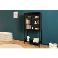 riess-ambiente Vitrine DURA STEEL 150cm schwarz · Highboard aus Metall & Glas im Loft Design (Einzelartikel, 1-St) 3 Fächer & 1 Regalboden · 2 Türen mit Magnetverschluss · Wohnzimmer