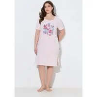 Ulla Popken Bigshirt Bigshirt Fashion-Motive Herzausschnitt Halbarm