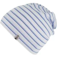Fiebig Beanie Fiebig Kinder Jerseymütze Beanie Mütze weiß hellblau gestreift (nein)