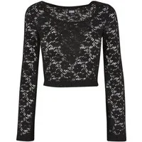 URBAN CLASSICS Langarmshirt Urban Classics Damen Ladies Cropped Lace Longsleeve (1-tlg)