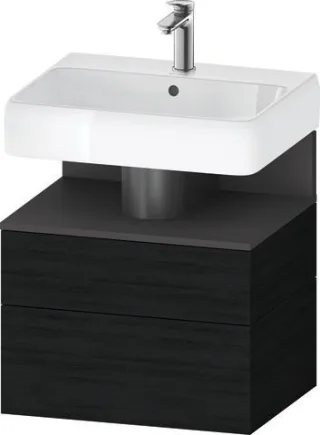 Duravit Qatego Waschtischunterbau wandhängend Eiche Schwarz Matt 590x470x590 mm - QA4393049160000 QA4393049160000