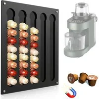 Refined Living Kapselspender Magnetisch Kapselhalter Wand für Nespresso Original (40er) Organizer, Kaffeekapseln Aufbewahrung für Kühlschrank Hängeschrank, Küchenschrank