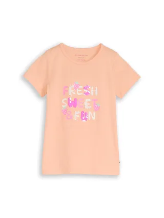 tom tailor kids - T-Shirt mit Print peach bloom - Gr. - 122