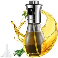 Auyeetek Sprühflasche Dosierer Salat Ölsprüher aus Edelstahl und Glas, 200 ml, (Küchensprühgerät für vielseitige Anwendungen, 1-tlg., 1 Ölsprüher, 200 ml, Glas und Edelstahl), BPA-frei, umweltfreundlich, Lebensmittelsicherheit