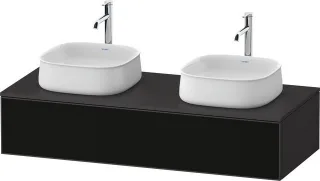 Duravit Zencha Konsolenwaschtischunterbau wandhängend Graphit & Schwarz Linienstruktur n/a & Superma ZE4813B63800000