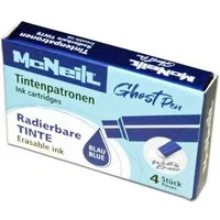 McNeill McNeill Ghost Pen Tintenpatronen 4er Pack blau radierbare Tinte für Gh Tintenpatrone