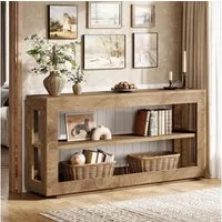 Tribesigns Konsolentisch 160cm Sofatisch, Holztisch für den Eingangsbereich mit 3 Ablageflächen