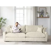 Home affaire Big-Sofa Finca XL, B: 190 cm, 4 Zierkissen, Mega-Sofa, in Cord oder Chenille-Struktur, Federkern