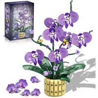 Bundviel Purple Orchid Flower Baustein-Spielbausteine Bauset Spielbausteine, (832 St)