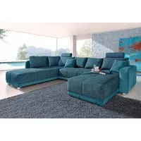 Jockenhöfer Gruppe Wohnlandschaft Orlando U-Form, B: 337 cm, Liegefl. 135x305 cm, mit Bettfunktion, Bettkasten, 2 Kopfstützen & 2 Zierkissen, Federkern