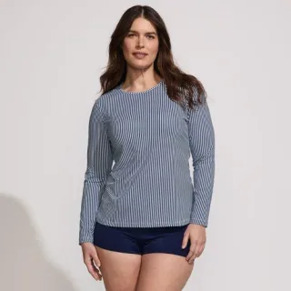 Schnelltrocknendes UPF 50 Sonnenschutz-Badeshirt, Damen,  Blau, Nylon-Mischung, by Lands' End