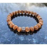 NAHLE Perlenarmband Tibet Achat Naturstein Armband (1-tlg), handmade, dehnbares Band - Wunschgröße möglich 15cm-24cm