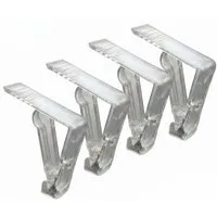 varivendo Tischtuchklammern 4 Stück Tischtuchklammern transparent - Tischdeckenhalter klar, (Set, 4-St., Tischtuchklammern), Tischklammer Tischdeckenhalter Tischtuchhalter Tafelklemmen