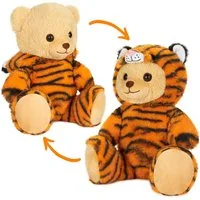 BRUBIES Kuscheltier Teddy Tiger - 25 cm Teddybär im Tigerkostüm mit Kapuze (Plüschtier für kuschelige Abenteuer, 1-St), Kuscheltier Geschenk für Kinder