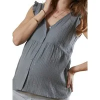 vertbaudet Umstandsbluse aermellos, Musselin