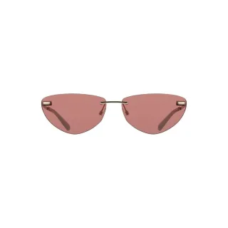 Mandelfarbene Sonnenbrille im randlosen Design