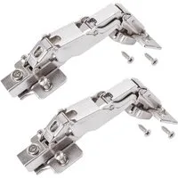SO-TECH® Möbelbeschlag Weitwinkelscharniere T52 Weitwinkel-Topfband mit Soft-Close (2 St), Eckanschlag 165° Topfscharnier inkl. Montageplatte
