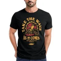 Neverless Print-Shirt Herren T-Shirt Surfer Spruch Take the Wave Welle Surfing Fashion mit Print