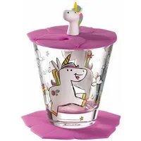 LEONARDO Kinderbecher Kindertrinkset BAMBINI 3-tlg. Einhorn, Glas