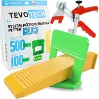 Tevo Tech Nivelliersystem DUO Fliesen-Ausgleichsystem Set Klips + Keile + Zange