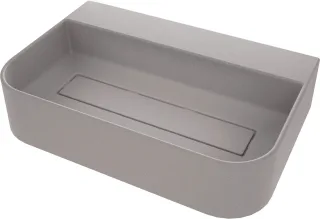 Neuesbad Serie 200 Granit-Waschbecken mit Abdeckung, Grau metallic, 605x405 mm NB1DECQASU6S1