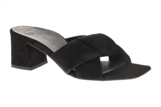 Paul Green Damen Pantoletten 6127-020 Schwarz Echtleder Blockabsatz