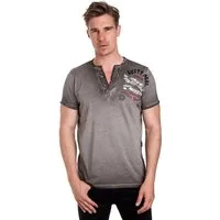 Rusty Neal T-Shirt mit modischer Knopfleiste