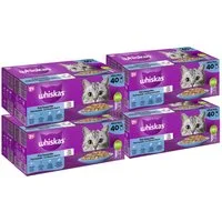 Whiskas WHISKAS® Katzenfutter Nassfutter Fisch Auswahl in Gelee 4 x 40 x 85g, Nassfutter für: Katze