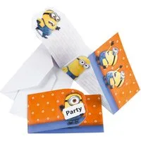 Amscan Einladungskarten 6 Minions Einladungen inkl. Umschlag Geburtstag Kindergeburtstag Party, Minion