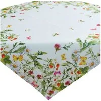 matches21 HOME & HOBBY Tischdecke Tischdecke KIARA Blumendesign Mitteldecke Polyester 85 x 85 cm (1-tlg), Pflegeleicht & waschbar bei 30 °C