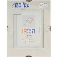 Oslo MasterLine Einzelrahmen Bilderrahmen rahmenlos Puzzlerahmen mit Klarglas Cliprahmen Glasrahmen, 2x 18x24, Klemmfedern - perforierter Papiereinleger - Ösen im Clipverschluss