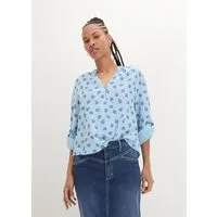bonprix Langarmbluse Oversize-Passform, für den Alltag, aus Musselin, mit V-Ausschnitt